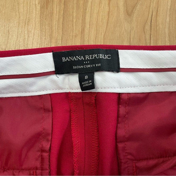 Banana Republic Womens Pants Cherry Red Mid Rise Sloan Curvy Fit Stretch Ankle 8 - Picture 6 of 7